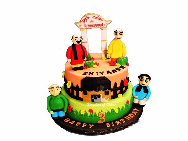 Order Adventures of Motu Patlu Cake Online in Noida, Delhi NCR | Kingdom of  Cakes