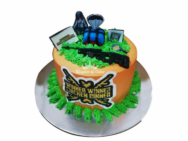 Online PUBG Game Customized Fondant Cake Delivery in Noida